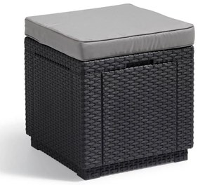 Keter cubo pouf portaoggetti con cuscino grafite