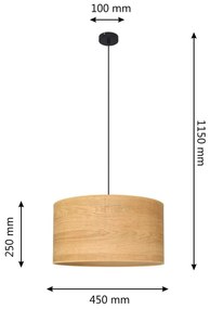 Lampadario a sospensione con filo ALBA 1xE27/15W/230V diametro 45 cm marrone/nero