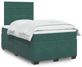 Giroletto A Molle Con Materasso Verde Scuro 120x190 Cm Velluto /