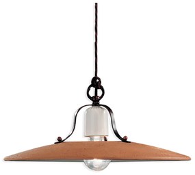 Lampadario Classico Bologna Metallo E Ceramica Nero Sfumato Rame 40Cm 1 Luce E27
