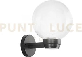 Applique polly trasparente montatura nera1 luce attacco e27 ip44 20...