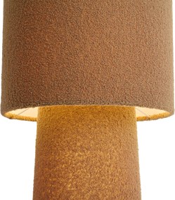 Lampada da terra Japandi marrone in tessuto teddy a 2 luci - Trombet