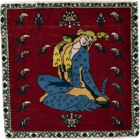 Shiraz Tappeto persiano 60x60 Rosso (Iran) Annodato A Mano