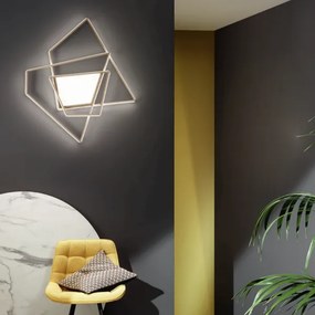 Plafoniera Led GALAXY 84x77 cm in metallo Oro e diffusore in acrilico