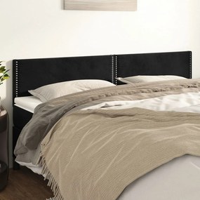 Testiera 2 Pz Nera 90x5x78/88 Cm İn Velluto /
