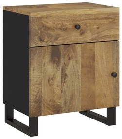 Comodino 50x33x60cm Legno Massello di Mango e Legno Multistrato