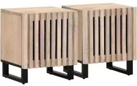 Comodini 2pz 40x33x46 cm in Legno Massello di Mango Sbiancato 377423