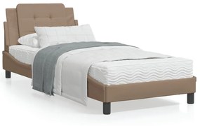 Letto con materasso cappuccino 90x190 cm similpelle