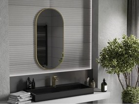 Mexen Loft specchio da bagno ovale 100 x 50 cm, cornice dorata - 9851-100-050-000-50
