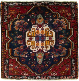 Shiraz Tappeto 70 x 70 Rosso (Iran) Annodato A Mano