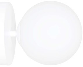 Applique A 1 Luce Hallador In Acciaio Bianco E Sfera In Vetro Opalino