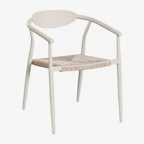 Confezione da 4 sedie da giardino con braccioli in alluminio e rattan - Sklum