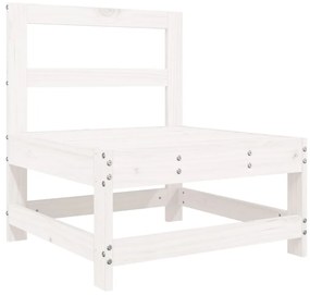 Set divani da giardino 6 pz bianco in legno massello di pino