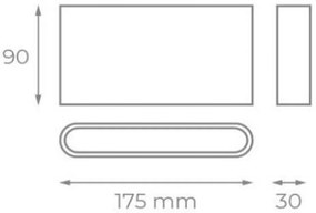 Applique LED 12W Bidirezione IP65 CCT Bianco Variabile