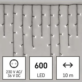 Catena LED natalizia da esterno 600xLED/8 modalità 15m IP44 bianco freddo