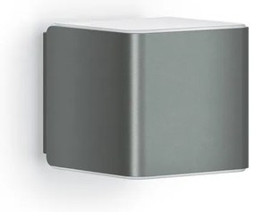 Applique LED moderno da esterno L 840 doppia luce grigio IP44, con sensore crepuscolare luce bianco caldo dimmerabile 305 lumen, STEINEL