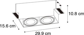 Faretto da incasso bianco GU10 AR111 senza cornice 2 luci - Oneon