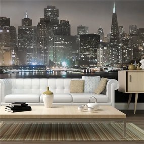 Fotomurale  San Francisco by night  Colore Grigio, Dimensioni e Misure 450x270