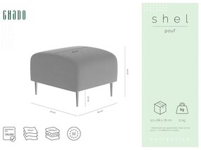 Poggiapiedi in velluto verde scuro Shel - Ghado