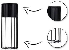 Vaso da fiori in metallo LOFT 55x20 cm nero