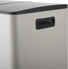 Cestino per la spazzatura grigio tortora in acciaio per raccolta differenziata/con pedale 2x20 l Aliya – Spirella