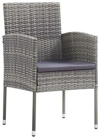 Set mobili da pranzo per giardino 3 pz antracite