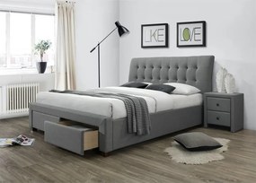 Letto Percy imbottito in grigio - 160x200 cm