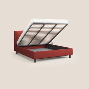 Emma letto contenitore con cuscini mobili in microfibra smacchiabile T11 rosso