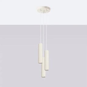 Sollux SL.1595 - Lampadario a sospensione con filo KARBON 3xGU10/10W/230V color crema
