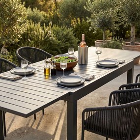JERRI - tavolo da giardino in alluminio 90 X 135/270