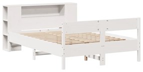 Letto libreria senza materasso bianco 120x190 cm legno di pino