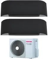 Climatizzatore Condizionatore Toshiba Dual Split Inverter serie HAORI 10+13 (9+12) con RAS-2M18U2AVG-E R-32 Wi-Fi Integrato 10000+13000 (9000+12000) Colore Grigio Scuro