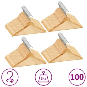 Set Appendiabiti 100 Pz Antiscivolo İn Legno Massello /
