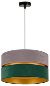 Duolla - Lampadario a sospensione con filo DUO 1xE27/15W/230V diametro 40 cm grigio/verde/oro