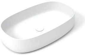 Lavabo da appoggio OLYMPIA CERAMICA ovale piletta non inclusa in ceramica L 70 x H 15 x P 40 cm bianco piletta non inclusa