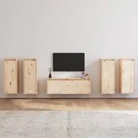 Mobili Porta TV 5 pz in Legno Massello di Pino cod mxl 8990