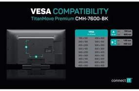 CONNECT IT CMH-7600-BK - Supporto a parete per TV 32-70” nero