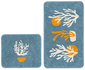 Tappetini da bagno blu in set da 2 100x60 cm - Minimalist Home World