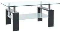 Tavolino Salotto Grigio Trasparente 95x55x40 cm Vetro Temperato