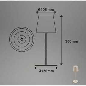 Briloner 7508011 - LED Lampada da tavolo ricaricabile dimmerabile LED/2,5W/5V IP44 beige