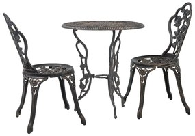 Set Da Bistrot 3 Pz İn Alluminio Pressofuso /