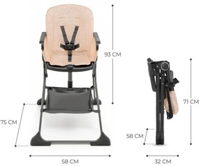 KINDERKRAFT - Sedia da pranzo per bambini FOLDEE rosa