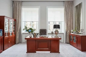 Scrivania presidenziale ufficio 180 cm in legno marrone noce PRESTIGE B630-Arrediorg.it