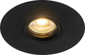 Faretto da incasso moderno nero 12 cm - Buco