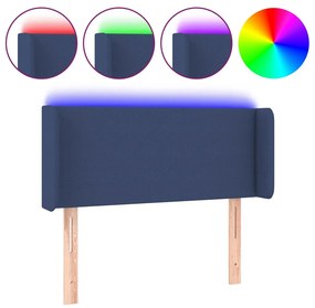 Testiera a led blu 93x16x78/88 cm in tessuto