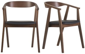 Sedie design in stile scandinavo nero e legno scuro (set di 2) BAHIA