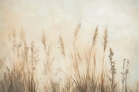 Carta da parati autoadesiva – Piante secche in beige