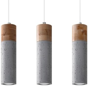 Sollux SL.0967 - Lampadario a sospensione con filo ZANE 3xGU10/40W/230V calcestruzzo/legno