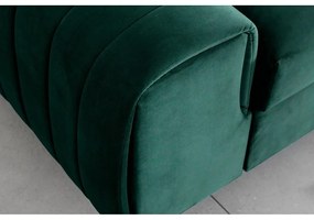 Divano verde allungabile e rivestimento in velluto 261 cm Laurence – ELTAP