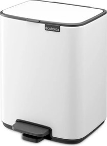 Cestino per la spazzatura bianco in acciaio con pedale 7 l Bo – Brabantia